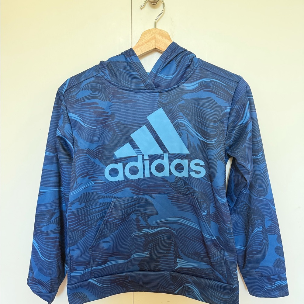 Adidas Tech Fleece (Dri-Fit / Sport) Blue Pattern Hoodie